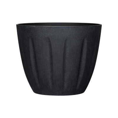 L&G 9.6 in. H X 12 in. W X 12 in. D X 12 in. D Polyresin Spritzer Planter Black