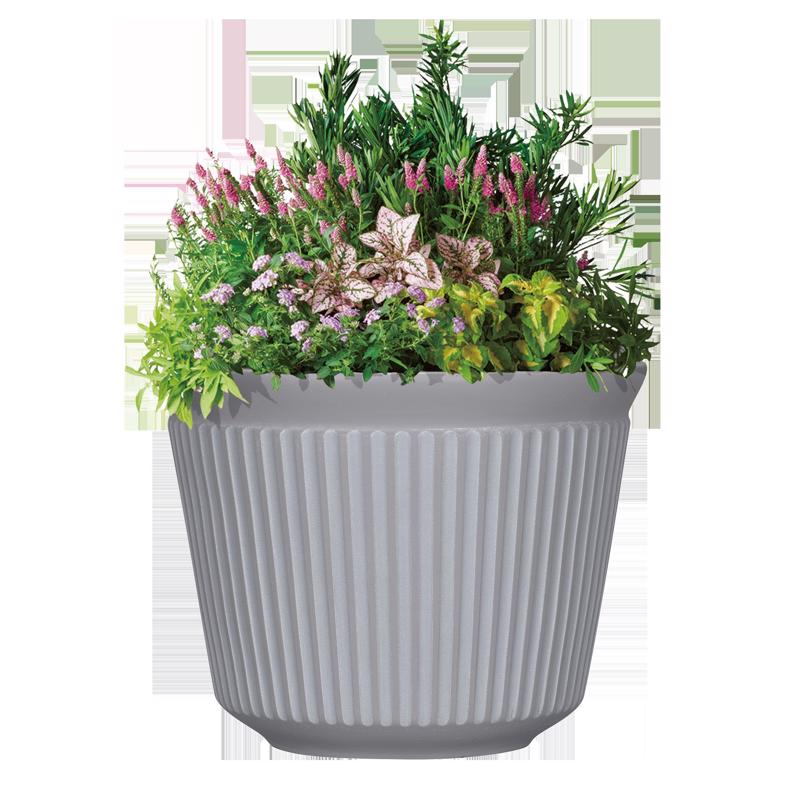 L&G 9.33 in. H X 12 in. W X 12 in. D X 12 in. D Polyresin Finola Planter Cement