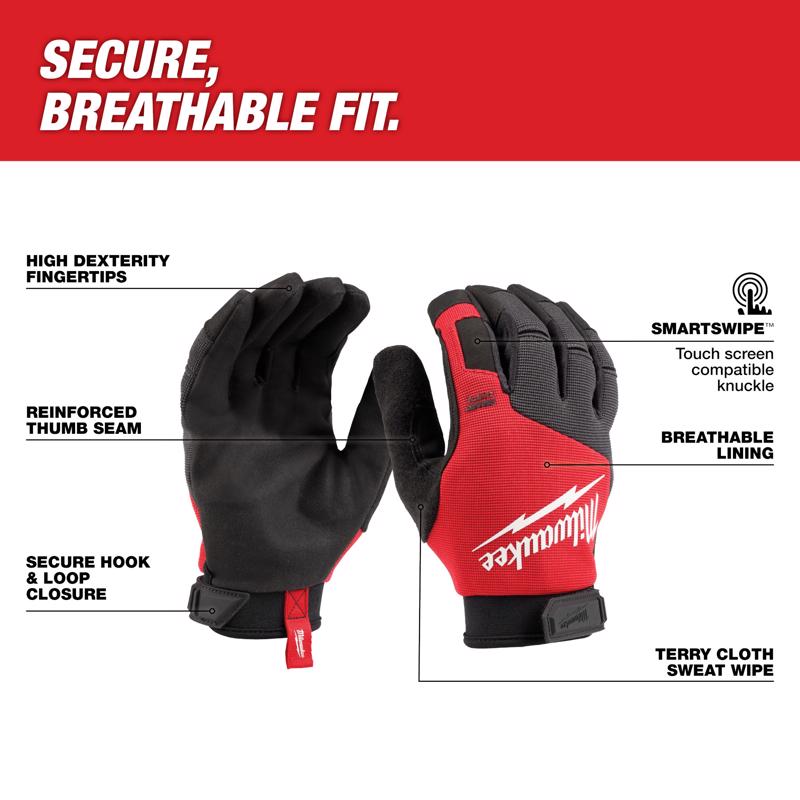 Milwaukee Unisex Work Gloves Black/Red M