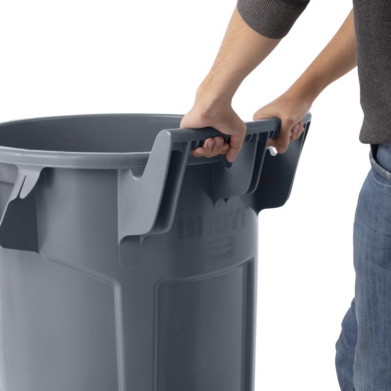 Rubbermaid Brute 44 gal Gray Plastic Wheeled Garbage Can