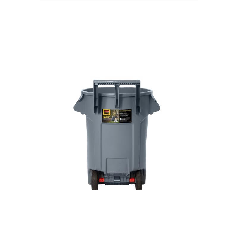 Rubbermaid Brute 32 gal Gray Plastic Wheeled Garbage Can