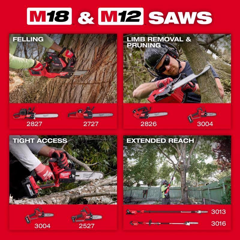 Milwaukee M18 FUEL 2827-22 Dual Battery 20 in. Battery Chainsaw Kit (Battery & Charger)