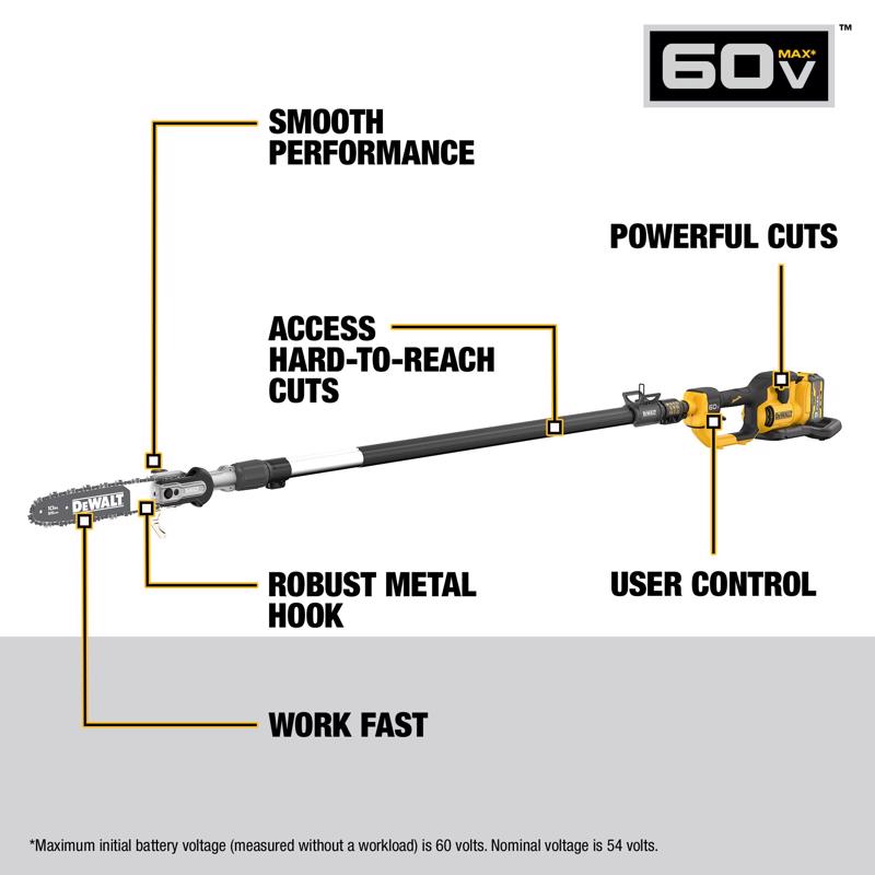 DeWalt 60V MAX DCPS671X1 10 in. 60 V Battery Pole Saw Kit (Battery & Charger)