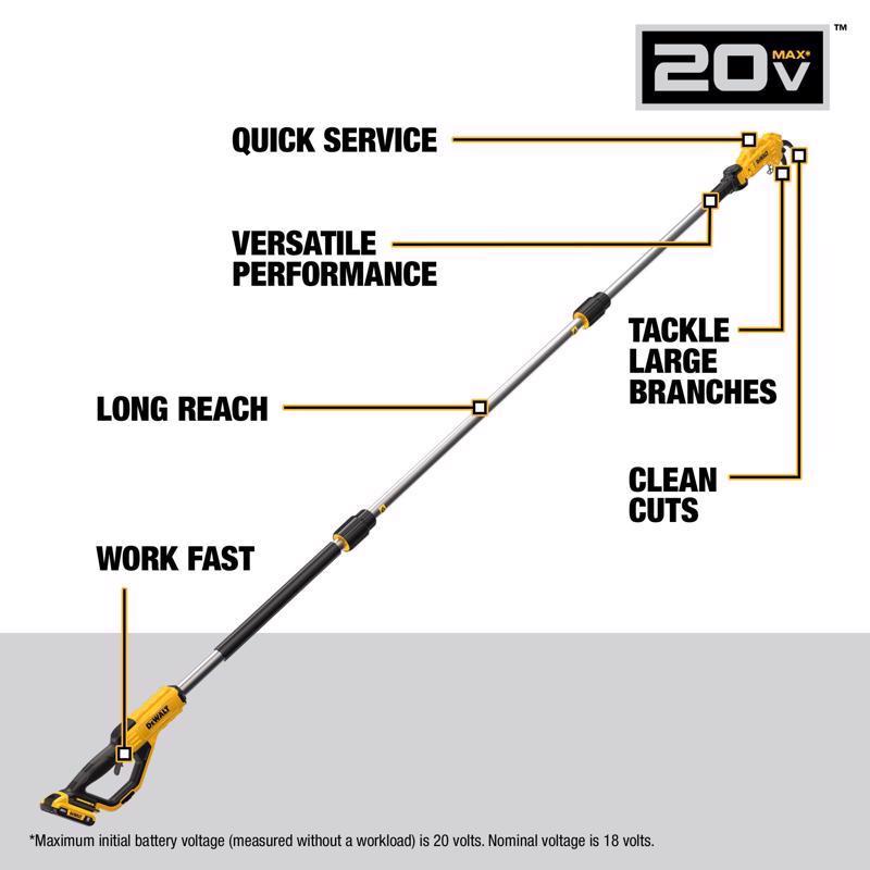 DeWalt 20V MAX DCPPR320B Steel Curved Cordless Pole Pruner