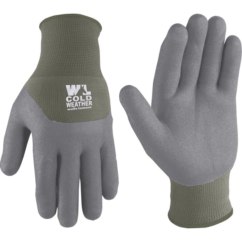 Wells Lamont Women's Outdoor Cold Weather Winter Work Gloves Gray/Green S 1 pair