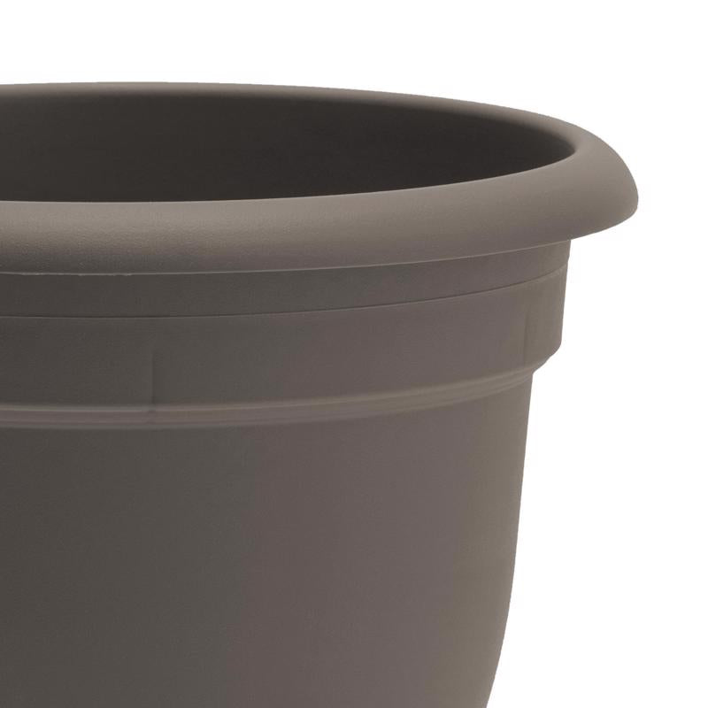Bloem Ariana 10.25 in. H X 13 in. W X 12 in. D Plastic Traditional Planter Peppercorn