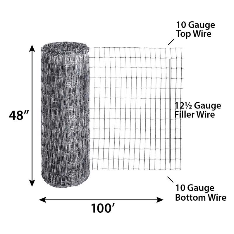 Ironridge 48 in. H X 100 ft. L Galvanized Steel Fencing 2 x 4 in.