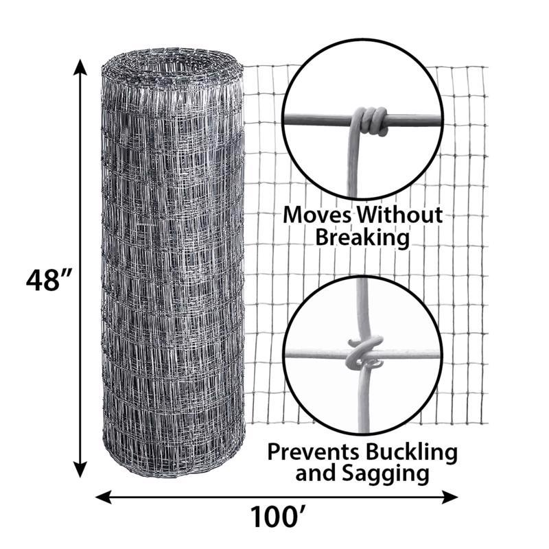 Ironridge 48 in. H X 100 ft. L Galvanized Steel Fencing 2 x 4 in.