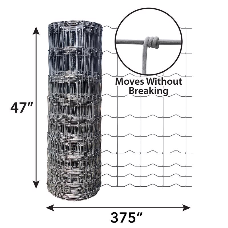 Ironridge 47 in. H X 330 ft. L Steel Field Fencing Gray