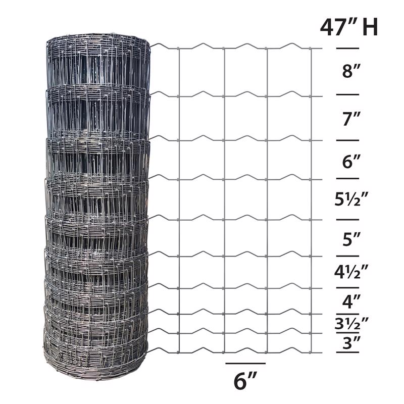 Ironridge 47 in. H X 330 ft. L Steel Field Fencing Gray