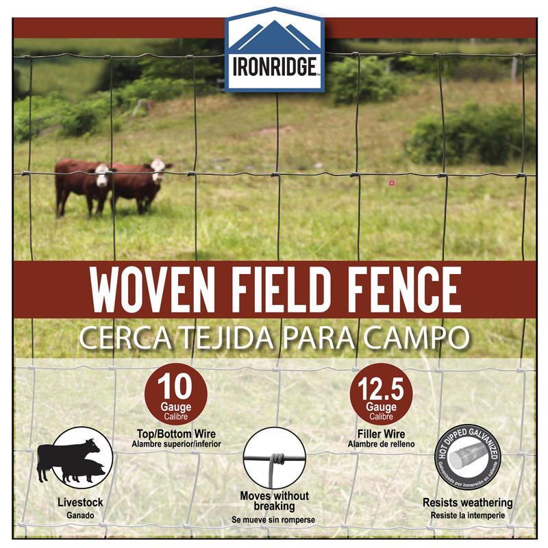 Ironridge 47 in. H X 330 ft. L Steel Field Fencing Gray