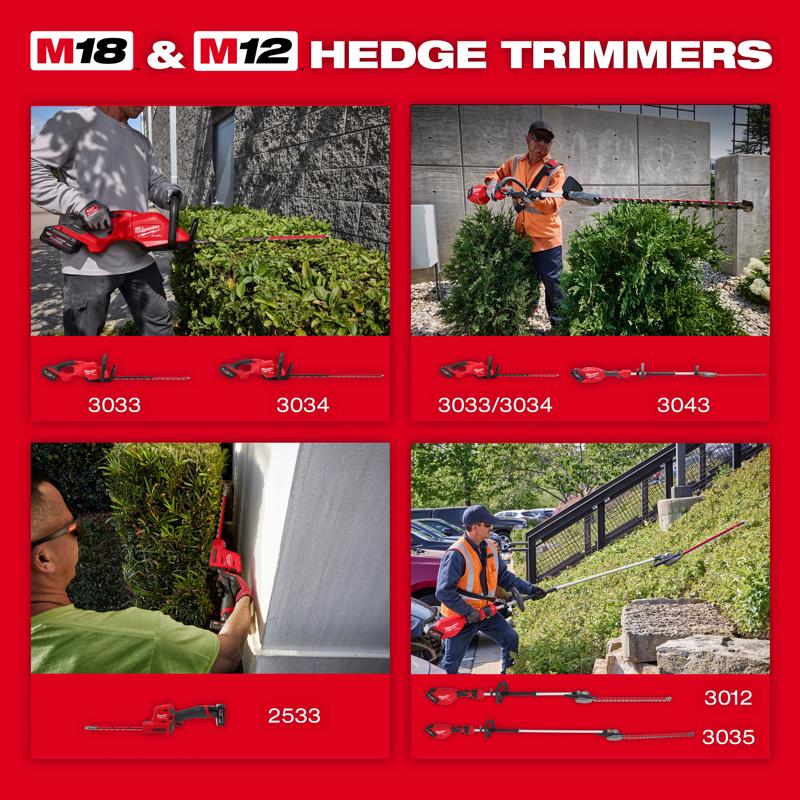 Milwaukee M18 FUEL 3033-20 24 in. 18 V Battery Hedge Trimmer Tool Only