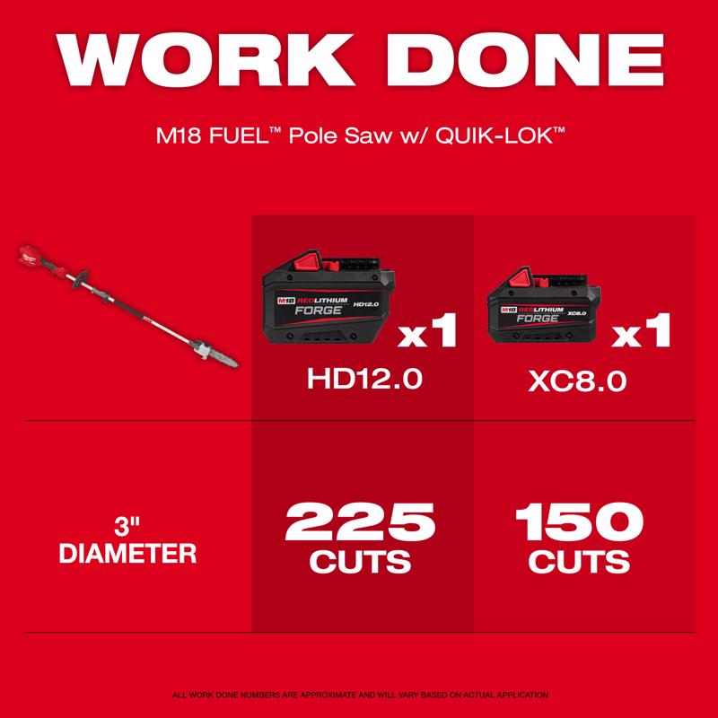 Milwaukee M18 FUEL Quik-Lok 3016-20PS 10 in. 18 V Battery Pole Saw Tool Only