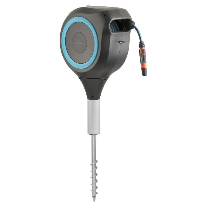 Gardena 66 ft. Gray Retractable In Ground Hose Reel with Hose