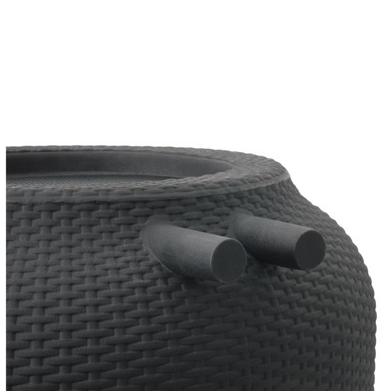 Algreen Wicker Black 50 gal Rain Barrel Polyethylene