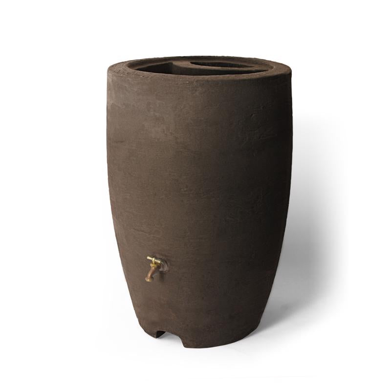 Algreen Athena Brown 50 gal Rain Barrel Polyethylene
