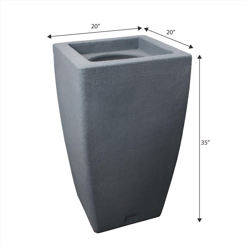 Algreen Madison Charcoal 49 gal Rain Barrel Polyethylene