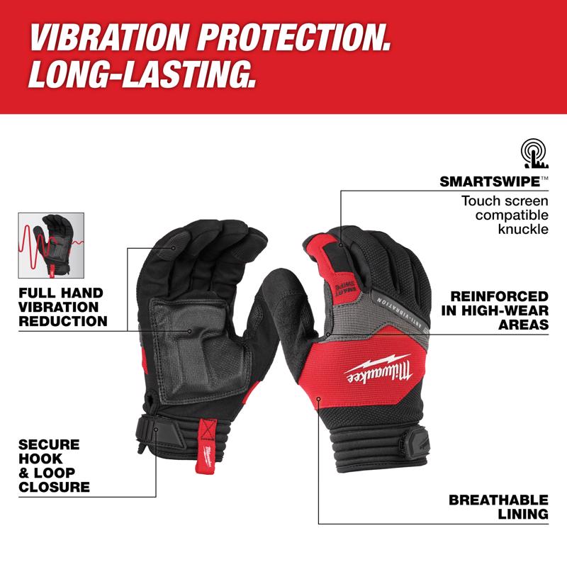 Milwaukee Smartswipe Men's Anti-Vibration Gloves Black/Red M