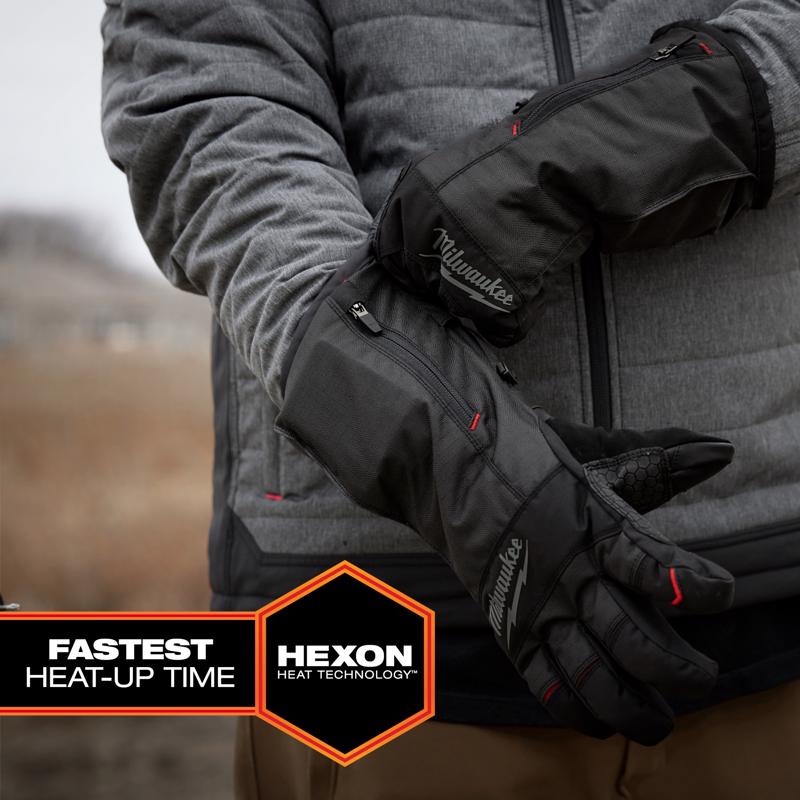 Milwaukee XXL Polyester Heated Black Heated Gloves Battery