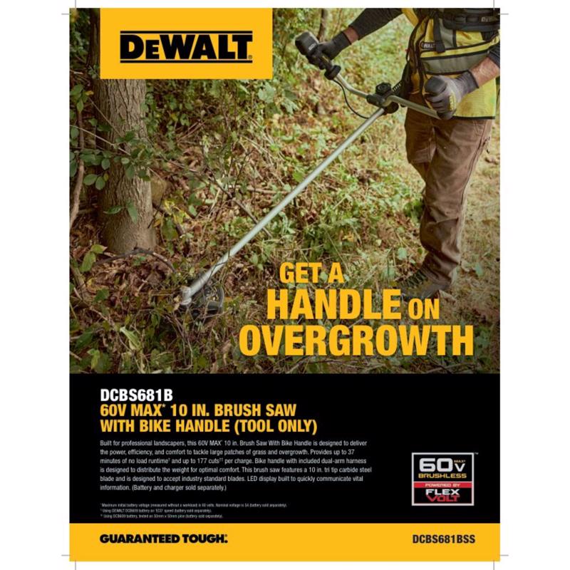 DeWalt Flexvolt DCBS681B 60 V Battery Clearing Saw Tool Only