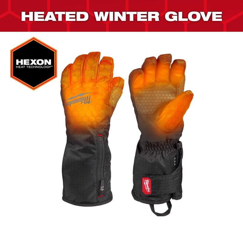 Milwaukee L Polyester Heated Black Heated Gloves Battery