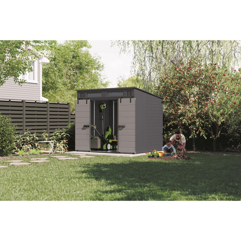 Suncast 8 ft. x 7 ft. Resin Standard Storage Shed with Floor Kit