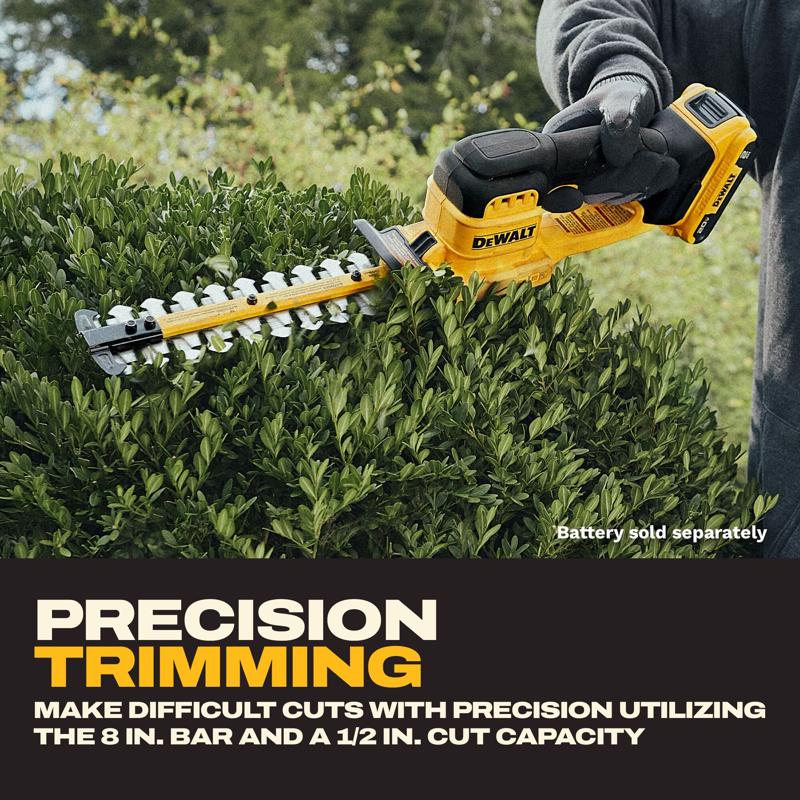 DeWalt DCHT823B 8 in. 20 V Battery Hedge Trimmer Kit (Battery & Charger)