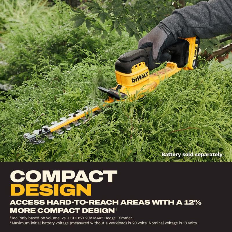 DeWalt DCHT823B 8 in. 20 V Battery Hedge Trimmer Tool Only