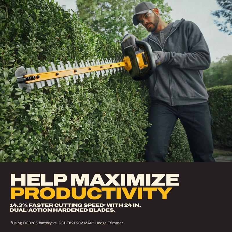 DeWalt XR DCHT826P1 24 in. 20 V Battery Hedge Trimmer Kit (Battery & Charger)