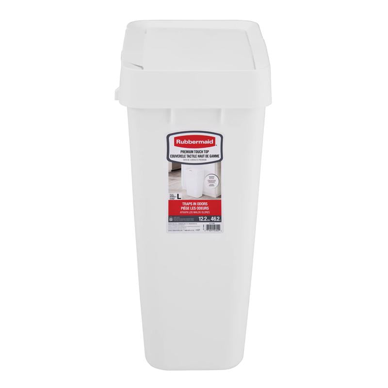 Rubbermaid 12.2 gal White Resin Trash Can