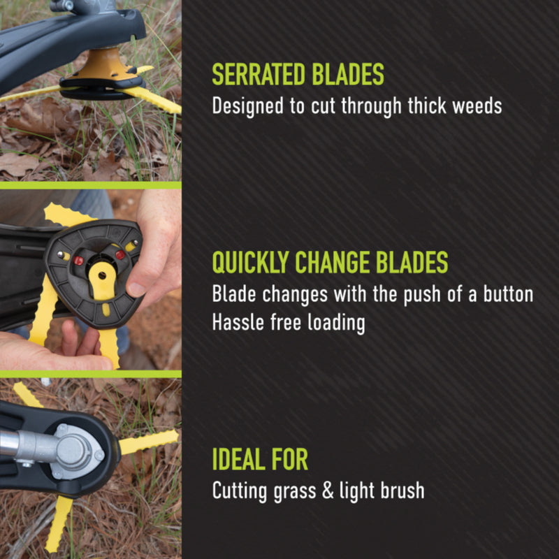 Weed Warrior Push-N-Load Residential Grade 10.13 in. L Blade Trimmer Head