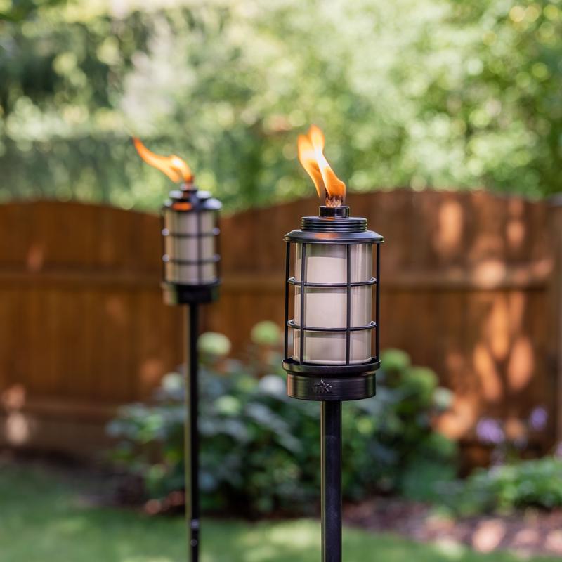 TIKI Black Metal 66 in. Outdoor Torch