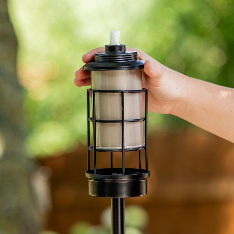 TIKI Black Metal 66 in. Outdoor Torch
