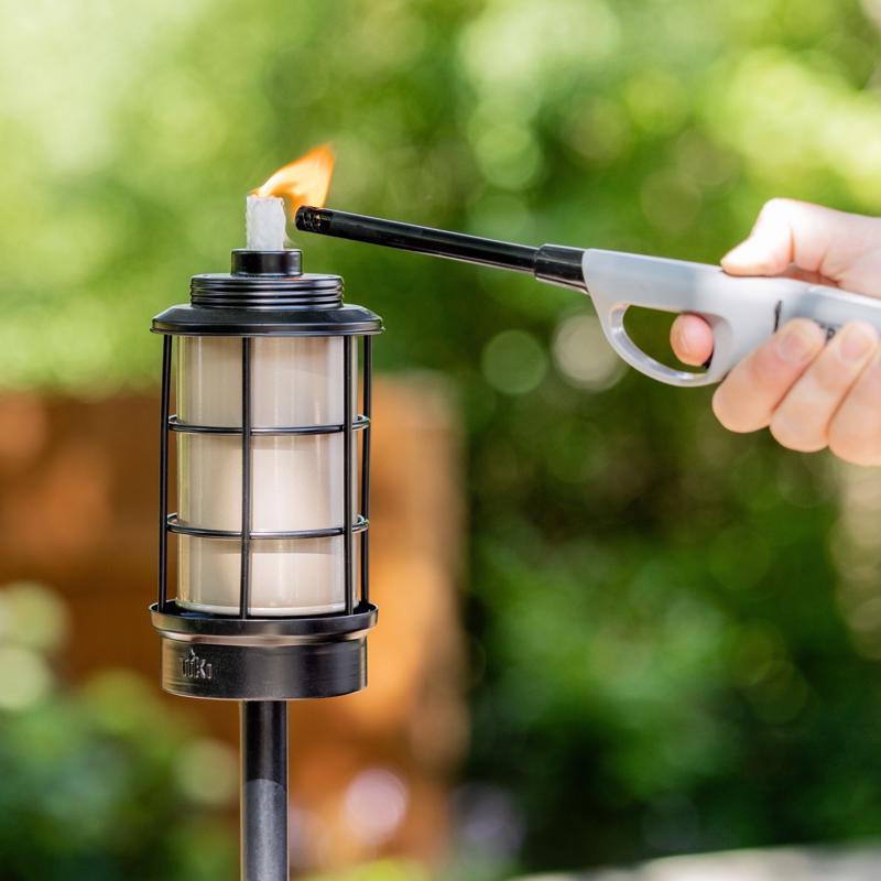 TIKI Black Metal 66 in. Outdoor Torch