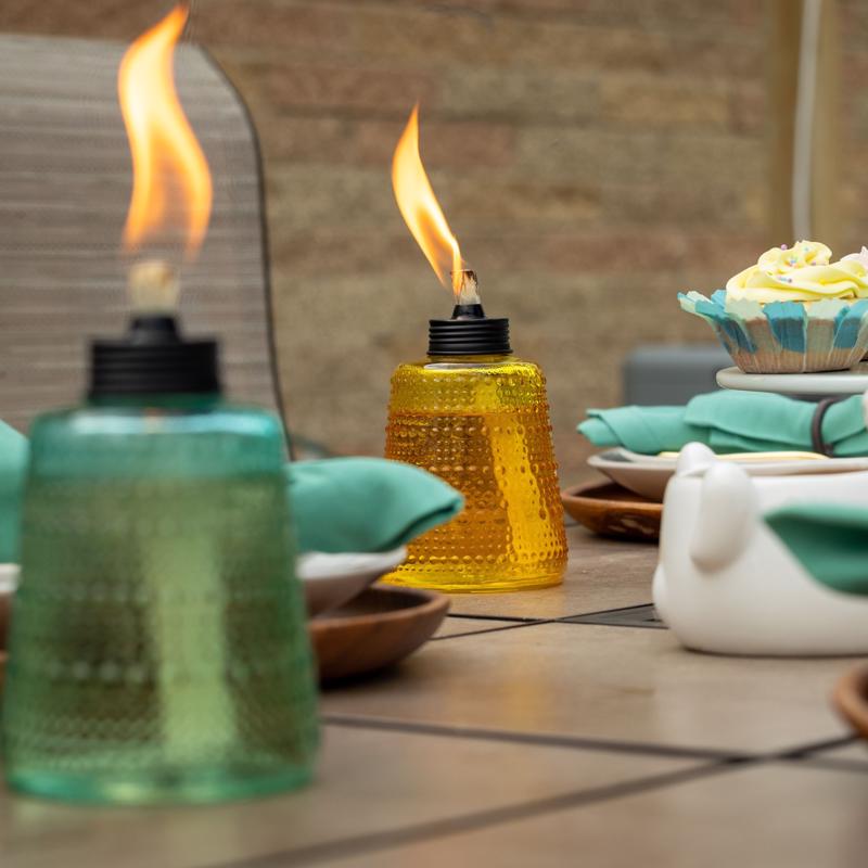 TIKI Assorted Glass 6 in. Tabletop Torch