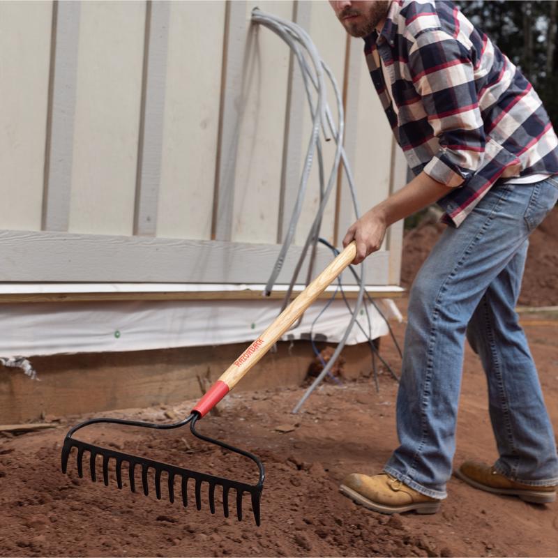 Razor-Back 66.3 in. 15 Tine Steel Bow Rake Wood Handle