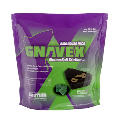 Gnavex Refillable Toxic Bait Station and Bait Blocks For Mice 16 oz