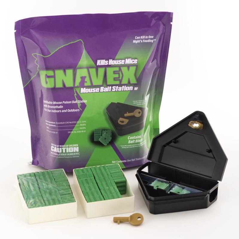 Gnavex Refillable Toxic Bait Station and Bait Blocks For Mice 16 oz