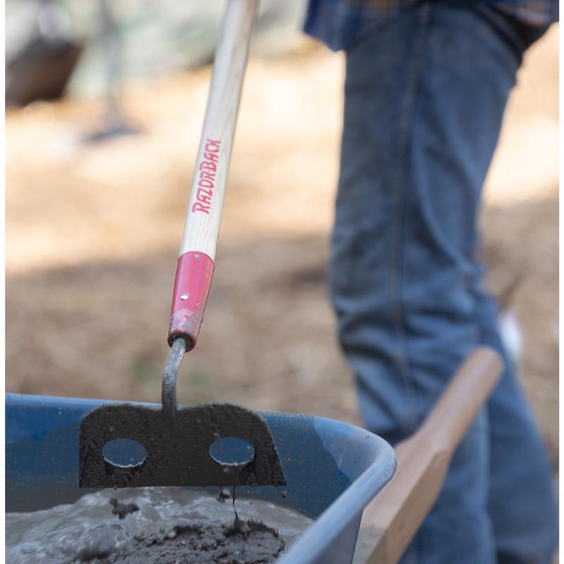 Razor-Back Forged Steel Mortar Hoe 54 in. Wood Handle