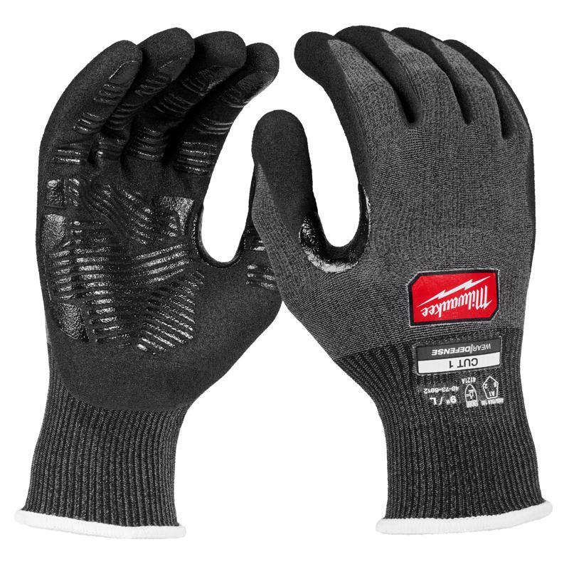 Milwaukee Wear Defense Protection Cut Level 1 Work Gloves Black M 1 pair