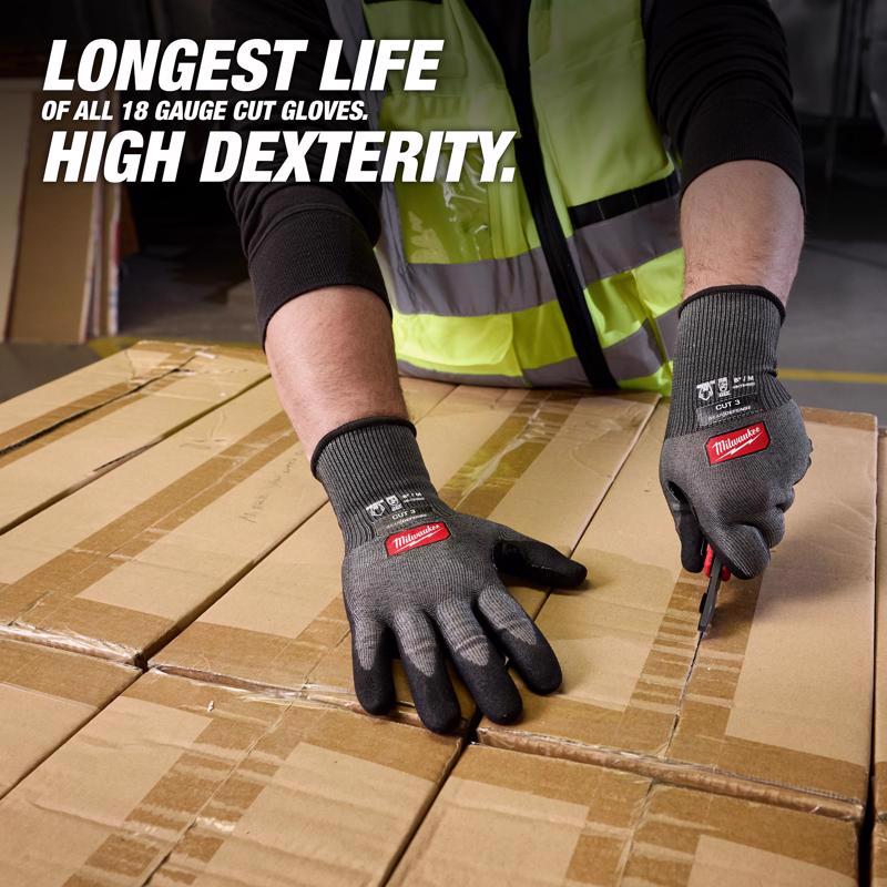 Milwaukee Wear Defense Protection Cut Level 3 Work Gloves Black M 1 pair