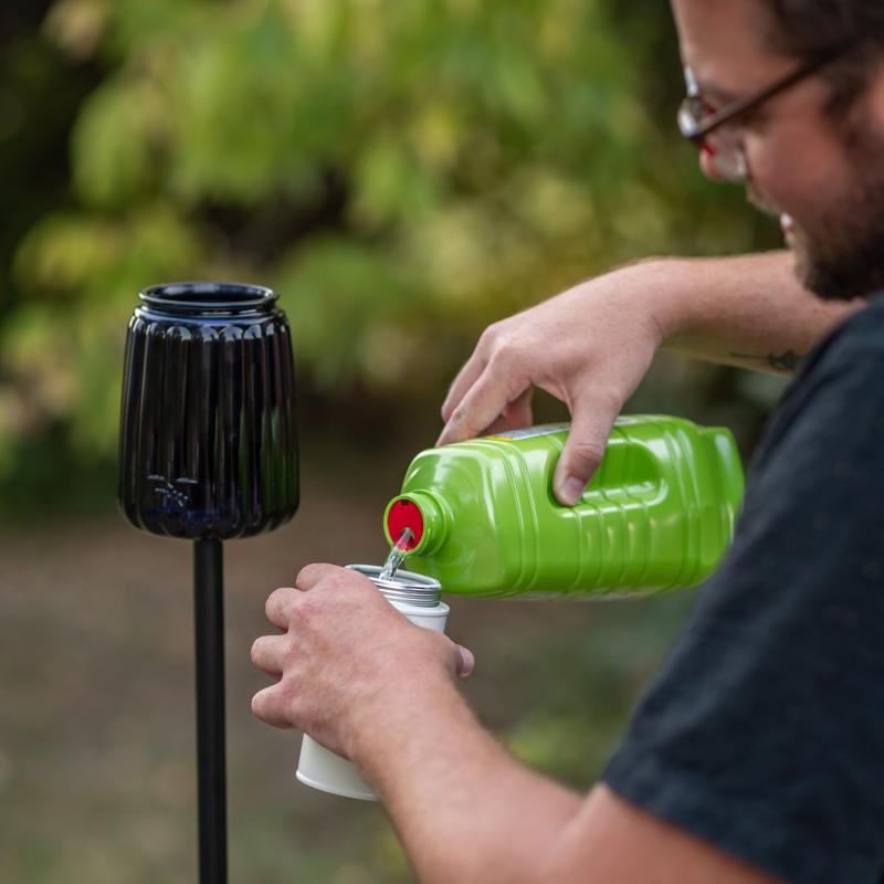 TIKI Blue Glass 66 in. Outdoor Torch