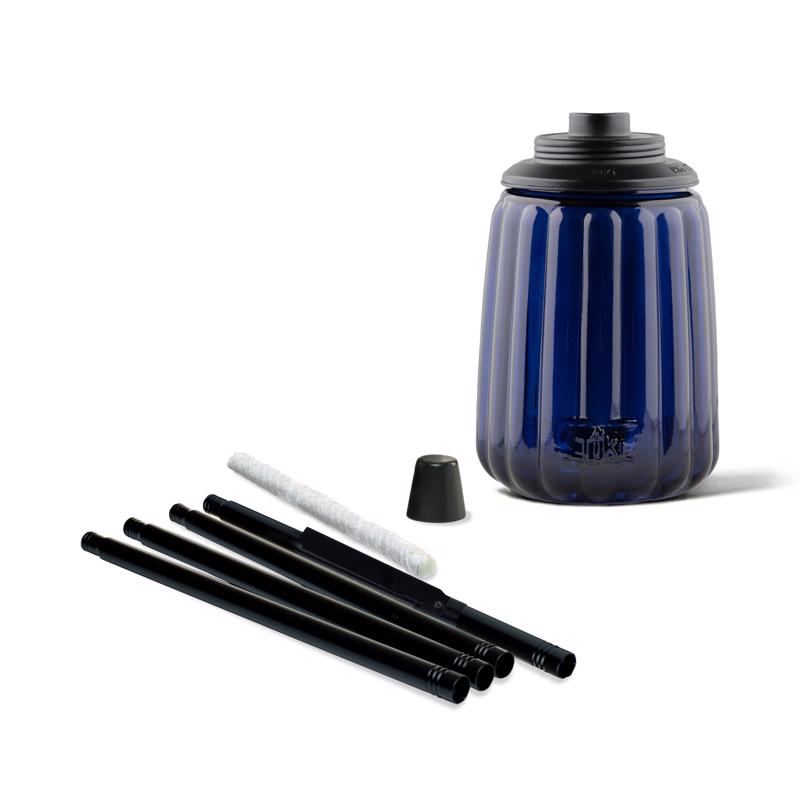 TIKI Blue Glass 66 in. Outdoor Torch