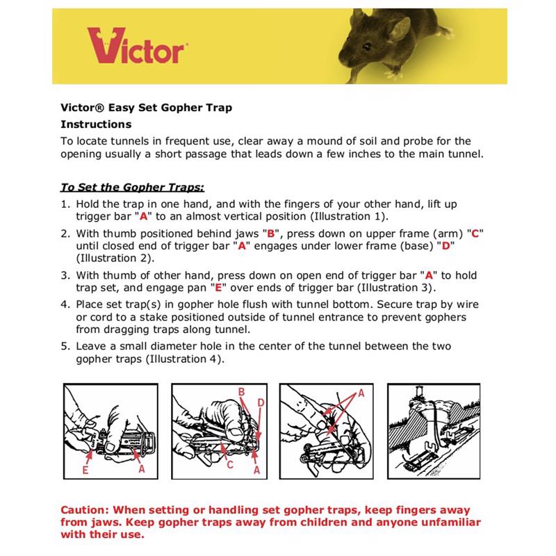 Victor Medium Pincher Animal Trap For Gophers