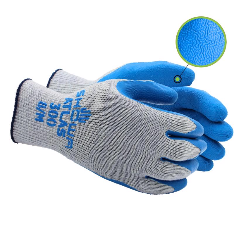 Atlas Fit Unisex Indoor/Outdoor Coated Work Gloves Blue/Gray S 1 pair