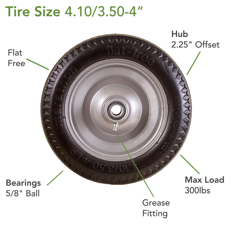 Marathon 4 in. D X 10.3 in. D 300 lb. cap. Offset Hand Truck Tire Polyurethane
