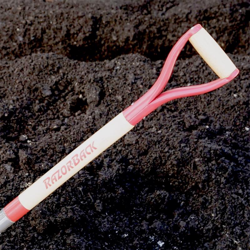 Razor-Back 45.25 in. Steel Round Drain Spade Wood Handle