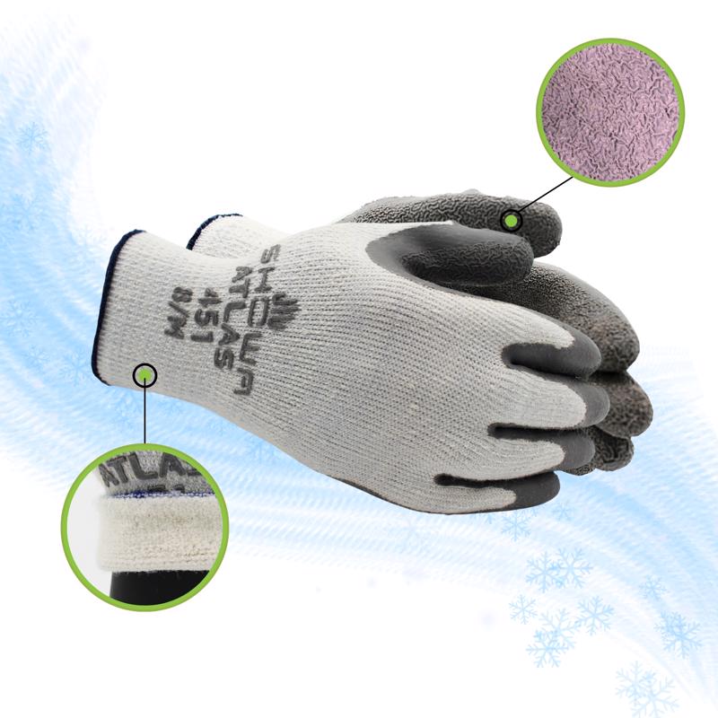 Atlas Therma Fit Unisex Indoor/Outdoor Cold Weather Work Gloves Gray L 1 pair