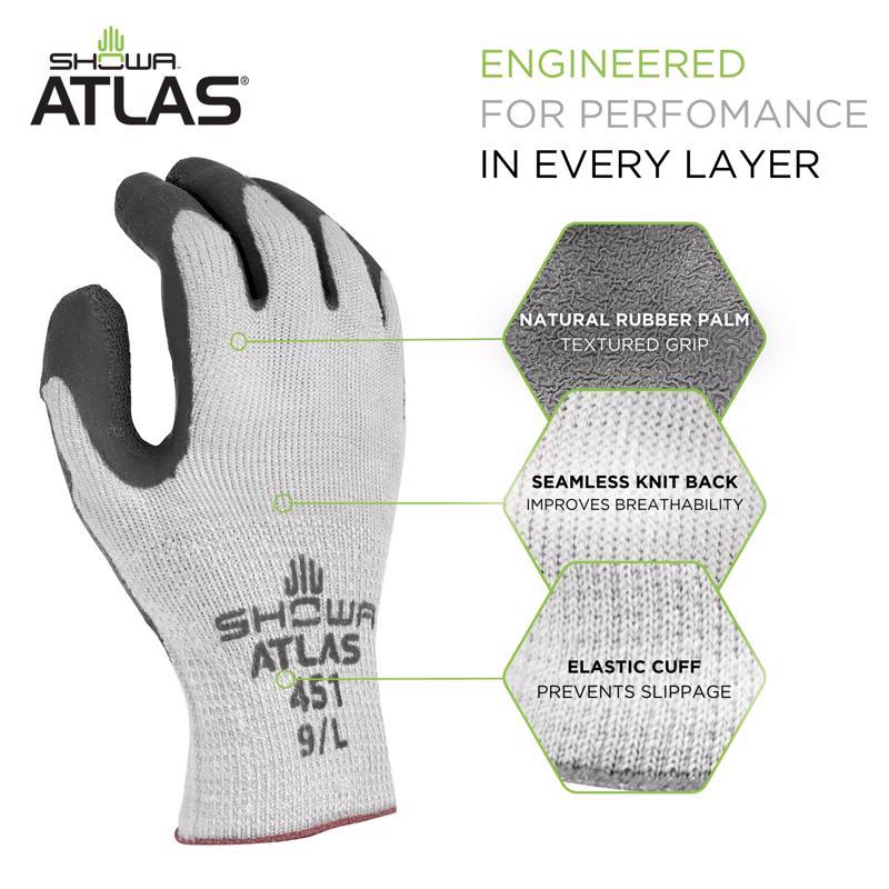 Atlas Therma Fit Unisex Indoor/Outdoor Cold Weather Work Gloves Gray M 1 pair