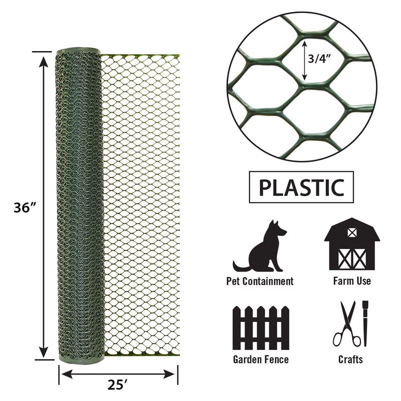 Garden Craft 36 in. H X 25 ft. L Plastic 3/4 in.